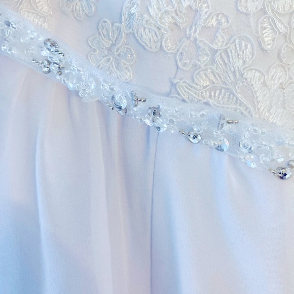 Size 0-2 White Strapless Prom Dress - Picture 5 of 5